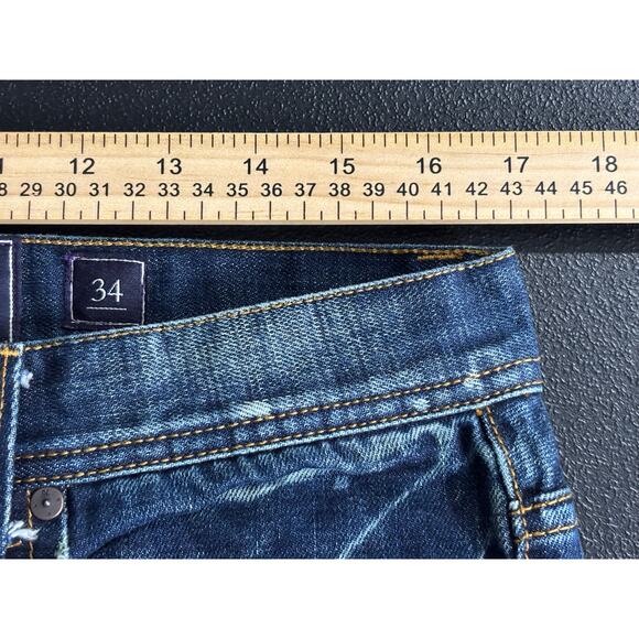 AKOO Men’s Size 32x32 Distressed Blue Denim Jeans Streetwear Baggy Fit - Picture 5 of 15